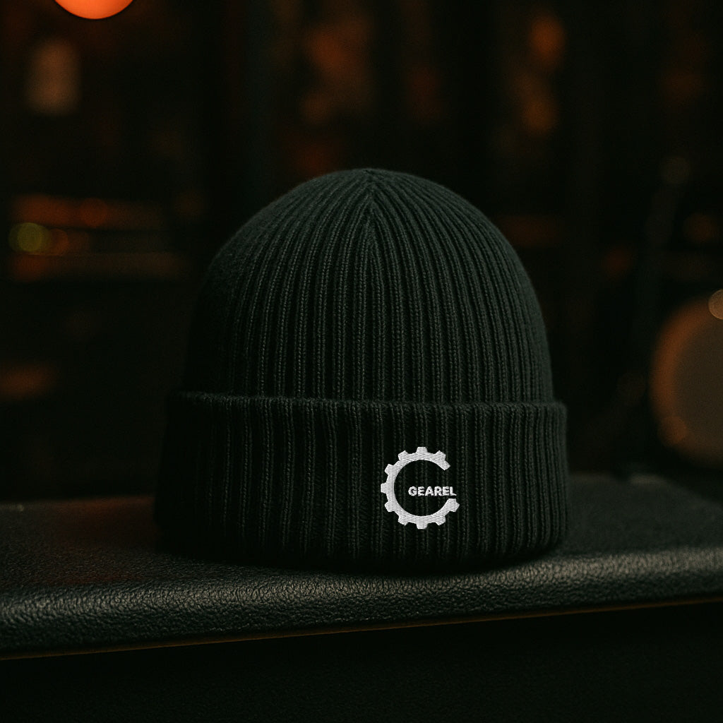 GEAREL Logo Organic Ribbed Beanie